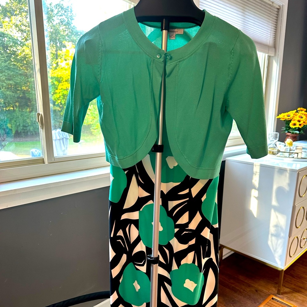 Multi-color dress with sweater